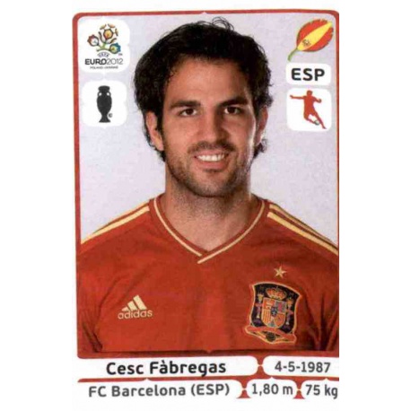 Cesc Fabregas Spain 298 Panini Uefa Euro 2012 Poland Ukraine