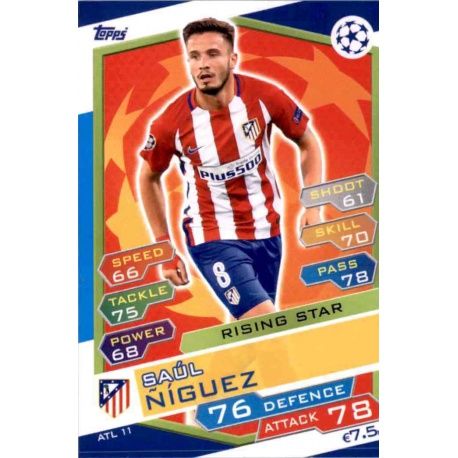 Saúl Níguez Rising Star ATL11 Match Attax Champions 2016-17