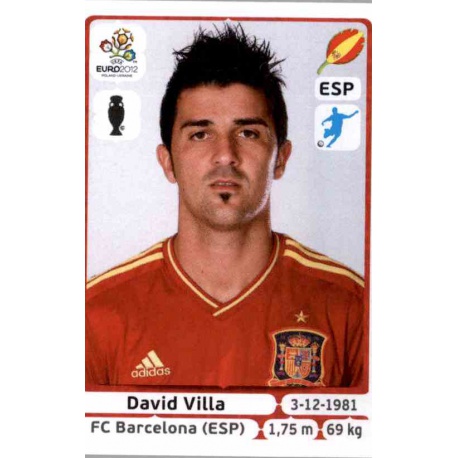 David Villa Spain 304 Panini Uefa Euro 2012 Poland Ukraine