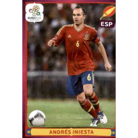 Andres Iniesta In Action Spain 309 Panini Uefa Euro 2012 Poland Ukraine