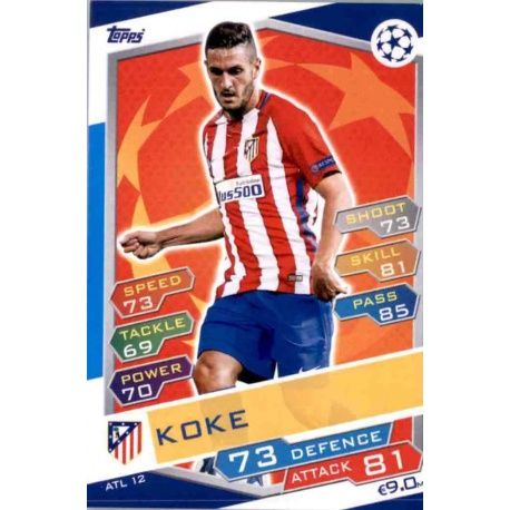 Koke Atlético Madrid ATL12 Match Attax Champions 2016-17