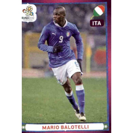 Mario Balotelli In Action Italy 338 Panini Uefa Euro 2012 Poland Ukraine