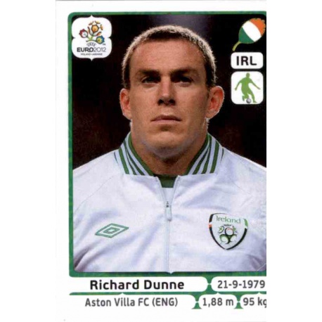 Richard Dunne Republic of Ireland 347 Panini Uefa Euro 2012 Poland Ukraine
