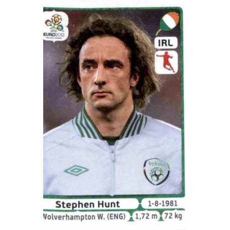 Stephen Hunt Republic of Ireland 358 Panini Uefa Euro 2012 Poland Ukraine