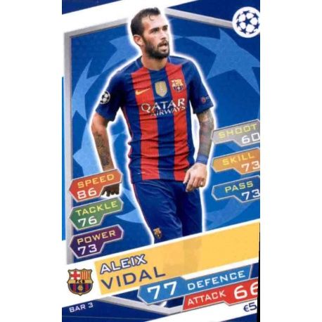 Aleix Vidal Barcelona FCB3 Match Attax Champions 2016-17