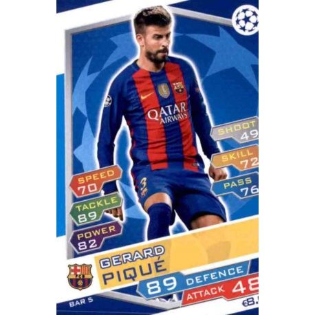 Gerard Piqué Barcelona FCB5 Match Attax Champions 2016-17