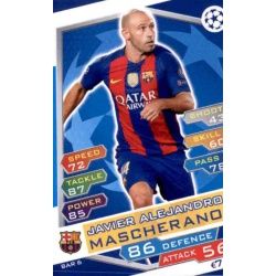 Javier Alejandro Mascherano Barcelona FCB6 Match Attax Champions 2016-17