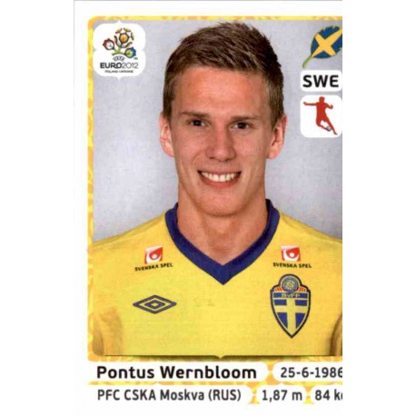 Pontus Wernbloom Sweden 445 Panini Uefa Euro 2012 Poland Ukraine