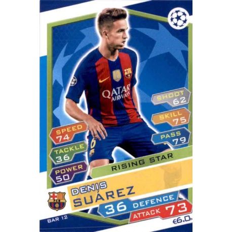 Denis Suárez Rising Star FCB12 Match Attax Champions 2016-17