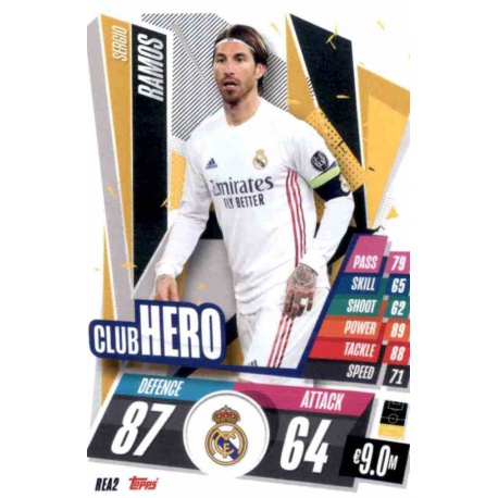 Sergio Ramos Club Hero Real Madrid REA2 Match Attax Champions International 2020-21