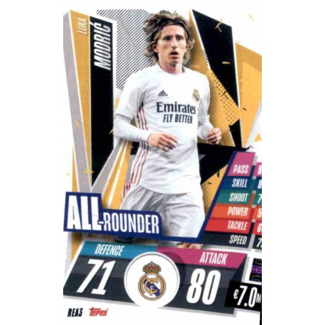 Luka Modric All Rounder Real Madrid REA3 Match Attax Champions International 2020-21