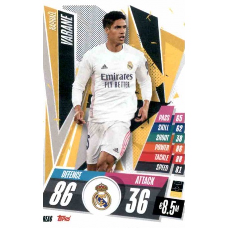 Raphael Varane Real Madrid REA6 Match Attax Champions International 2020-21