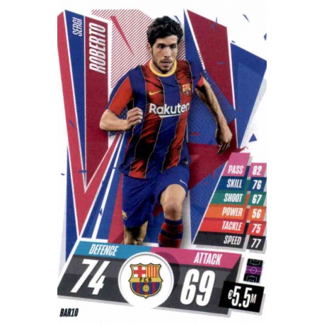 Sergi Roberto Barcelona BAR10 Match Attax Champions International 2020-21