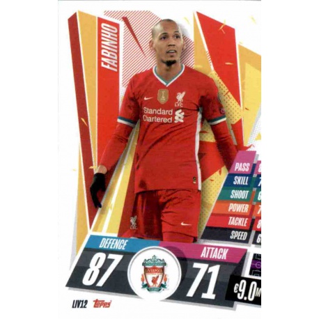 Fabinho Liverpool LIV12 Match Attax Champions International 2020-21