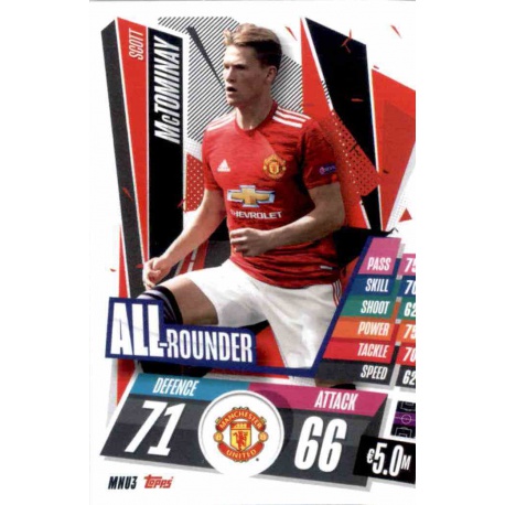 Scott McTominay All Rounder Manchester United MNU3 Match Attax Champions International 2020-21