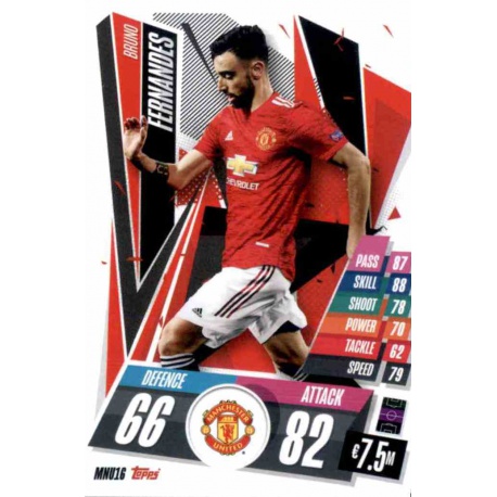 Bruno Fernandes Manchester United MNU16 Match Attax Champions International 2020-21