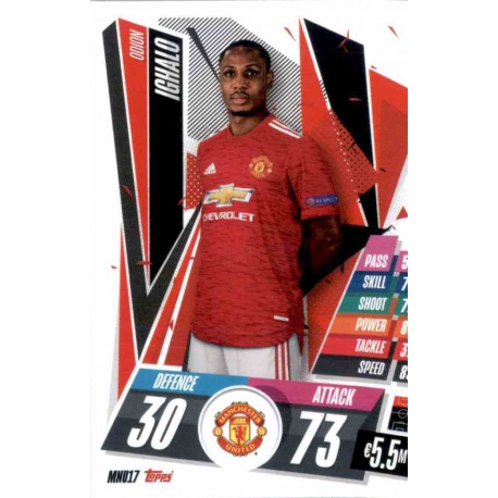 Odion Ighalo Manchester United MNU17 Match Attax Champions International 2020-21