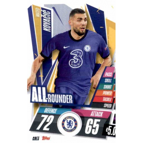 Mateo Kovacic All Rounder Chelsea CHE3 Match Attax Champions International 2020-21