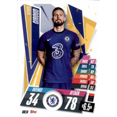 Olivier Giroud Chelsea CHE18 Match Attax Champions International 2020-21