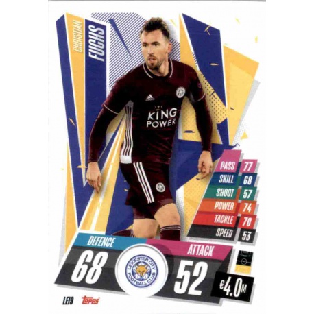 Christian Fuchs Leicester City LEI9 Match Attax Champions International 2020-21