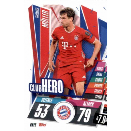 Thomas Muller Club Hero Bayern Munchen BAY2 Match Attax Champions International 2020-21