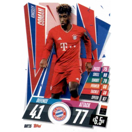 Kingsley Coman Bayern Munchen BAY15 Match Attax Champions International 2020-21