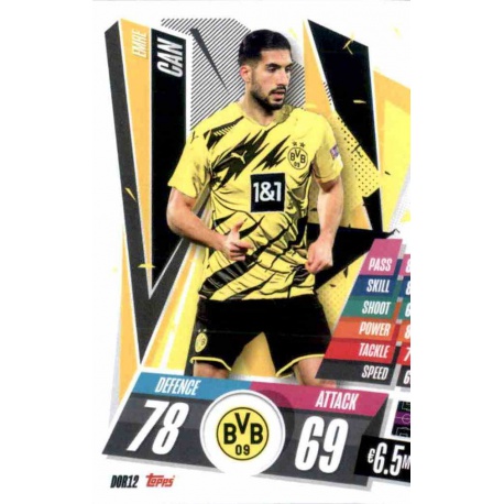 Emre Can Borussia Dortmund DOR12 Match Attax Champions International 2020-21