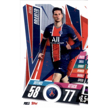 Julian Draxler PSG PSG13 Match Attax Champions International 2020-21