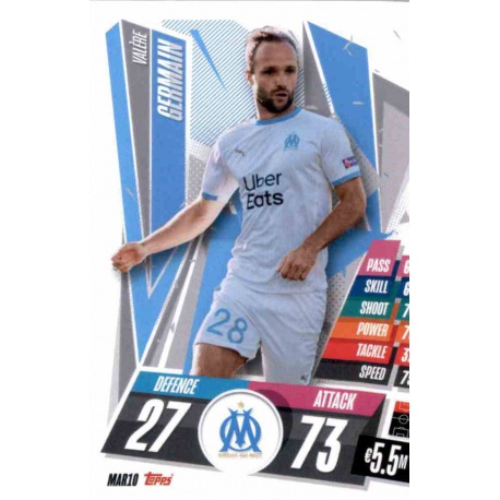Valere Germain Olympique Marsella MAR10 Match Attax Champions International 2020-21
