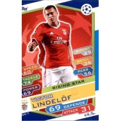 Victor Lindelöf Rising Star BEN7 Match Attax Champions 2016-17