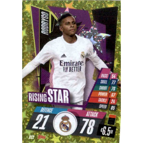 Rodrygo Rising Stars Real Madrid RS2 Match Attax Champions International 2020-21