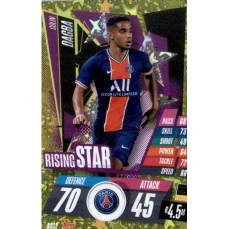 Colin Dagba Rising Stars PSG RS12 Match Attax Champions International 2020-21