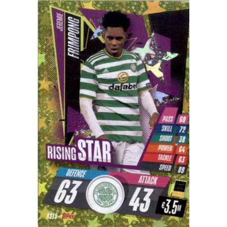 Jeremie Frimpong Rising Stars Celtic RS15 Match Attax Champions International 2020-21