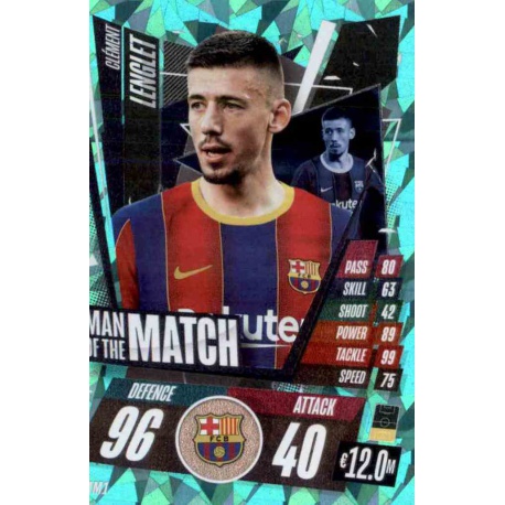 Clement Lenglet Man Of The Match Barcelona MM1 Match Attax Champions International 2020-21