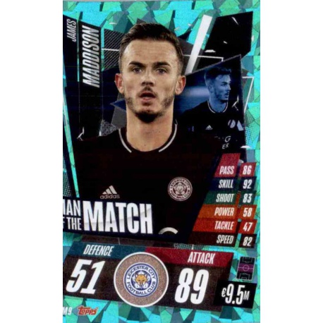 James Maddison Man Of The Match Leicester City MM9 Match Attax Champions International 2020-21