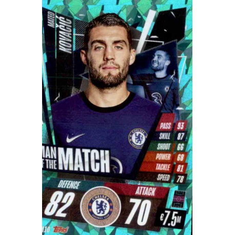 Mateo Kovacic Man Of The Match Chelsea MM10 Match Attax Champions International 2020-21