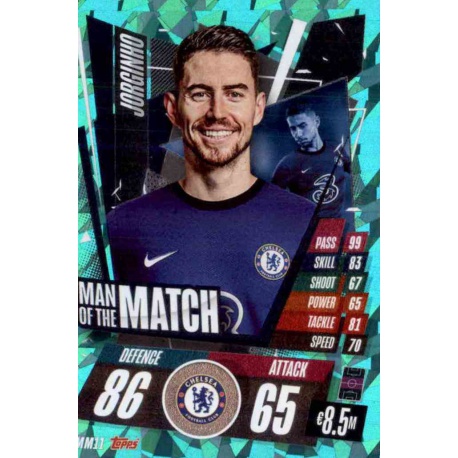 Jorginho Man Of The Match Chelsea MM11 Match Attax Champions International 2020-21