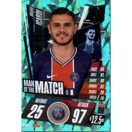 Mauro Icardi Man Of The Match PSG MM18 Match Attax Champions International 2020-21