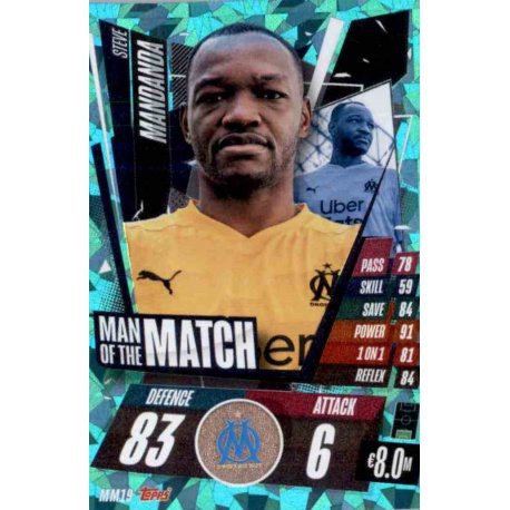 Steve Mandanda Man Of The Match Olympique Marsella MM19 Match Attax Champions International 2020-21