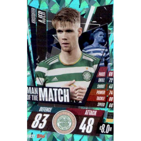 Kristoffer Ajer Man Of The Match Celtic MM22 Match Attax Champions International 2020-21