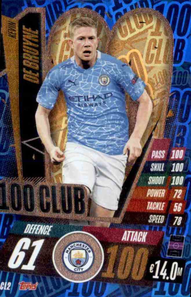 Sale Online Card Kevin de Bruyne 100 Club Match Attax Champions
