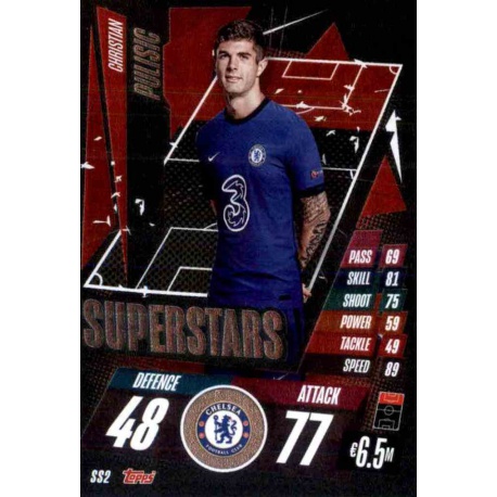 Christian Pulisic Superstars Chelsea SS2 Match Attax Champions International 2020-21