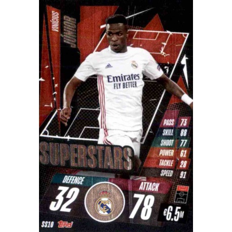 Vinicius Junior Superstars Real Madrid SS10 Match Attax Champions International 2020-21