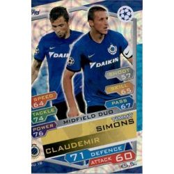 Timmy Simons - Claudemir Midfield Duo BRU18 Match Attax Champions 2016-17