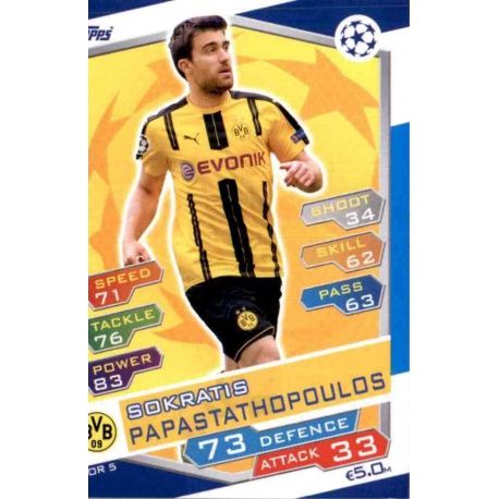 Sokratis Papastathopoulos Borussia Dortmund DOR5 Match Attax Champions 2016-17