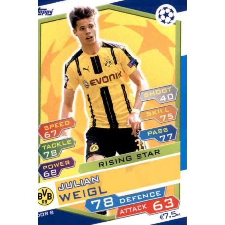 Julian Weigl Rising Star DOR8 Match Attax Champions 2016-17