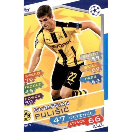 Christian Pulišić Borussia Dortmund DOR9 Match Attax Champions 2016-17