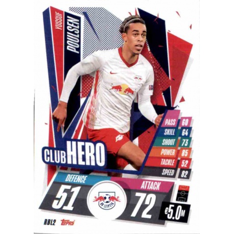 Yussuf Poulsen Club Hero RB Leipzig RBL2 Match Attax Champions International 2020-21