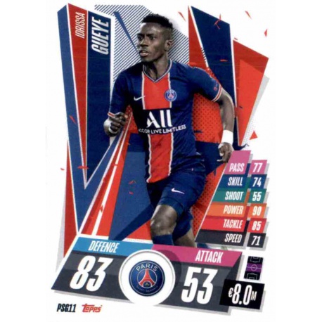 Idrissa Gueye PSG PSG11 Match Attax Champions International 2020-21