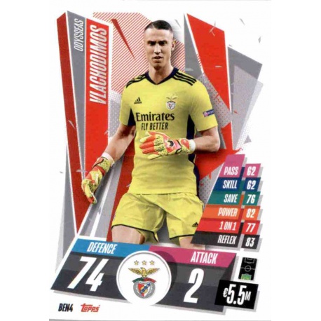 Odysseas Vlachodimos Benfica BEN4 Match Attax Champions International 2020-21
